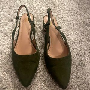 Olive green flats